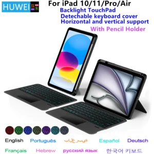 For iPad Keyboard Case Funda for iPad 10 10th A16 11th Generation Pro 11 Air 6 11" Air5 4 10.9 iPad 10.2 7th 8th 9th Stand Cover