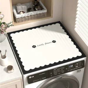 Light Luxury Leather Washing Machine Top Pad Waterproof Dust-Proof Anti-Slip Fridge Cover