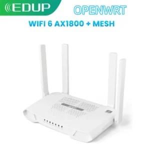 EDUP RT2983 AX1800 OPENWRT WIFI6 Router Wireless Network Gigabit Wide Signal Range Dual Band 802.11AX MU-MIMO Mesh 4 Antennas
