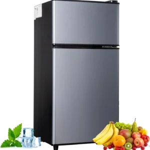Mini Fridge with Freezer, 2.9 Cu.Ft Small Fridge, Energy Saving, Low Noise,7 Adjustable Thermostat, Double Door Refrigerator