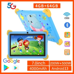 New 7 Inch 5G Pad Cartoon Pattern Kids' tablets Android Learning Education Tablet PC Kids-Proof protective Case Tablet 4000mAh