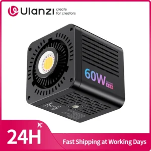Ulanzi C60 RGB 60W RGB COB Video Light RGB Bi-color Fill Light 2500-6500K COB Light for Indoor/Outdoor Shot Mini Bowens Mount