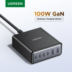 UGREEN 100W 65W GaN Charger  6 in 1 Desktop Laptop Fast Charger For iPhone 17 16 15 14 Pro Max Macbook Air iPad Samsung Xiaomi