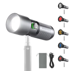 NEEWER BASICS RGB Photography Flashlight with 4 Colors/20 Gobo Filters/7500mAh, 10W LED Video Spotlight For Video Recording