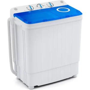 Portable Washing Machine 17.6lbs Compact Washer Spinner Combo with Pump Drain for Apartment RV Dorm College Twin Tub Design wit