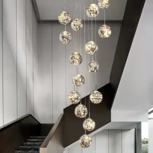 Starry Sky Staircase Lamp Long Chandelier Nordic Design Duplex Corridor Light Luxury Creative Pendant Lights Apartment Hall