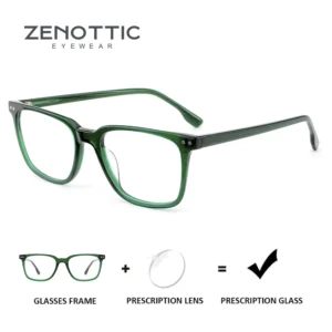 ZENOTTIC Fashion Acetate Square Prescription Glasses For Men Women Trend Progressive/Photochromic Optical Eyeglasses