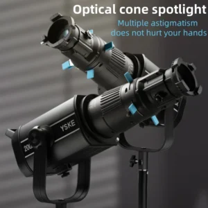 YSKE Bowens Mount Optical Conical Spotlight Kit, 30 Gobo Pattern Inserts, for Photography Enthusiasts & Studio Use, 19° or 36° O