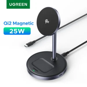 UGREEN Qi2 Magnetic Wireless Charger Stand 20W Max 2-in-1 Charging Stand For iPhone 16 15 Pro Max/iPhone 14/AirPods Fast Charger