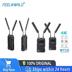 FEELWORLD WT1H 4K Wireless Video Transmission System Dual HDMI-compatible Full Duplex Intercom Live Streaming