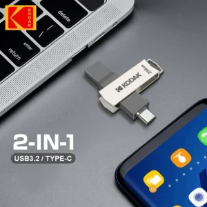 Original KODAK Double Nip Type C&USB Flash Drive 64GB 128GB 32GB Pendrive High Speed Memory Metal Stick For Smartphone Laptop