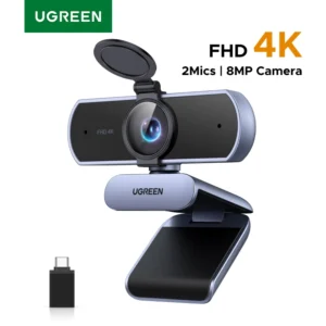 4K FHD 1080P Webcam 8MP for PC, PDAF Auto Focus, Dual AI Noise-Cancelling Mics, Web cam Camera Works for Zoom/Teams/Google Meet