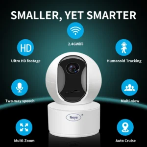 8MP 4K WiFi Security Indoor Camera 5X Digital Zoom Pan Tilt IP Camera Ai Automatic Tracking Night Vision Intercom Security