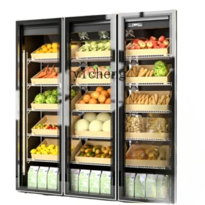 ZK Fruit Fresh Cabinet Vegetable Refrigerated Display Cabinet Flowers Commercial Vertical Cooler Freezer