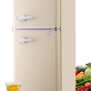 KRIB BLING 3.2 Cu.ft Compact Refrigerator, Mini Fridge with Freezer, Retro Design Small Drink Chiller for Home, Office
