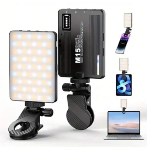 Rechargeable Selfie Light, Mobile Phone Fill Light with Clip, Portable Detachable Clip-On Video Light for Selfie, Makeup, Live Broadcast, Suitable for iPhone Android iPad Smartphone
