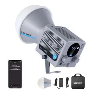 NEEWER HS60B Mini Video Light with App Control, 60W Handheld Portable Bi Color COB LED Continuous Output Lighting