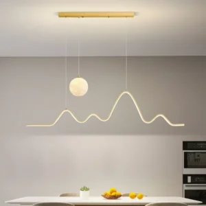 Modern Led Pendant Light Pendant Lamp For Dining Room Kitchen Bar Designer Line Chandelier Lighting Decor
