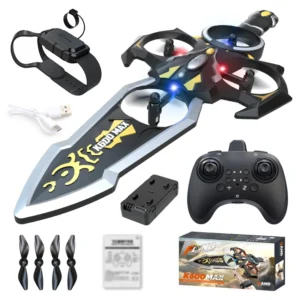 Lenovo Flying Sword Watch Remote Control Flying Sword Quadcopter Model 360°Stunt Flip Remote Control Aircraft Gift for Children