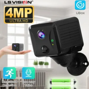 LS VISION Ubox Mini 4G Security Camera SIM Card or Wifi  HD Surveillance Camera 3800mAh Battery Low Power Voice Intercom CCTV