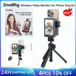 SmallRig Wireless Video Selfie Monitor Screen, Phone Vlog Kit for iPhone 17 Sync Rear Camera w/Magnetic Phone Holder Clip Remote