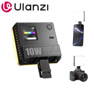 Ulanzi C10RGB Pocket Power 10W RGB Video Light 1800K-9000K Bi-Color LED Light for Phone Camera Tripod Video Vlog Photography
