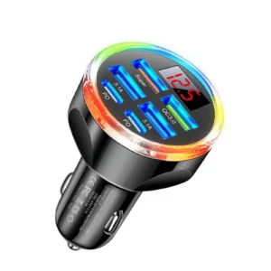 UYUXIO Super Fast Charging USB C Car Charger Adapter with Voltage Display Dual PD Multi Port with Volt Meter for iPhone Samsung