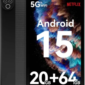 URAO Android 15 Tablet 10.4 Inch OS GMS Certified Tablets 1.8 GHz 20GB RAM 64GB ROM 1TB Expand WiFi 6 Bluetooth 5.4 Dual Camera