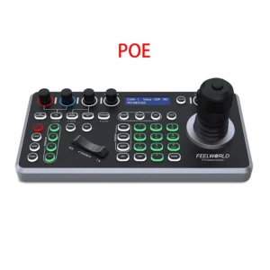 FEELWORLD KBC20N NDI POE PTZ Camera Joystick Controller, LCD Screen 4D Joystick Control Keyboard For Live Streaming