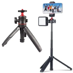 MT-08 Mini Extendable Tripod Portable Desktop Stand For Phone/Camera/Light/GoPro Adjustable Stable Holder with 1/4" Screw Mount
