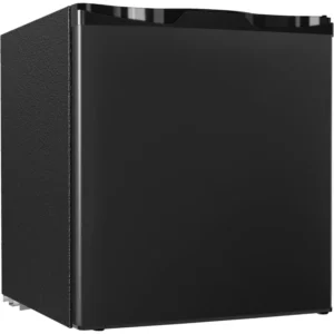 1.7 Cu.Ft Mini Fridge with Freezer, Single Reversible Door Compact Refrigerator, Adjustable Thermostat Mini Fridge, Black