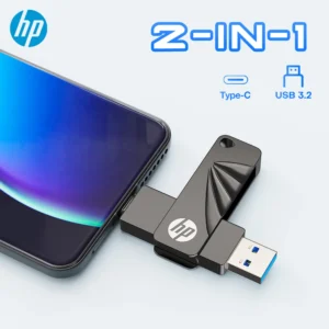 HP 2 in 1 Flash Drive Type C USB 256G 128G 64G Pendrive High Speed Dual Memory Stick For Smartphone Laptop Rotable Dual Pendrive